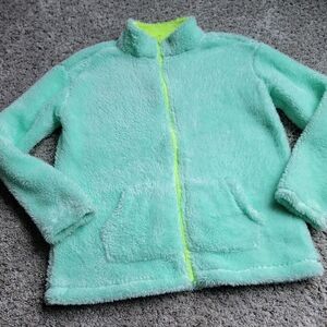 Place Mint Green Fuzzy Kids Jacket